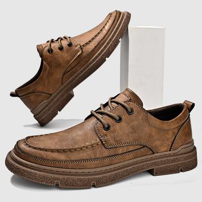 Fashion Men's Casual Shoes High Quality Designer Comfortable Business Office Walking Shoes Genuine Leather Vintage Outdoor Men Sneakers