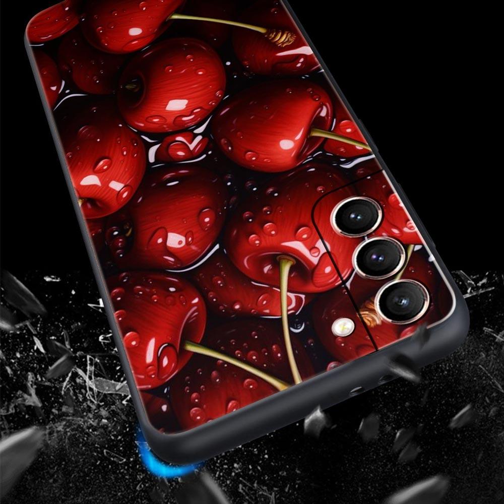 Cherries Cherry Fruit Phone Case For Samsung Galaxy S24 S23 S22 Ultra S20 S21 FE 5G S10 S9 Plus S10E S8 S7 Edge Silicone Cover