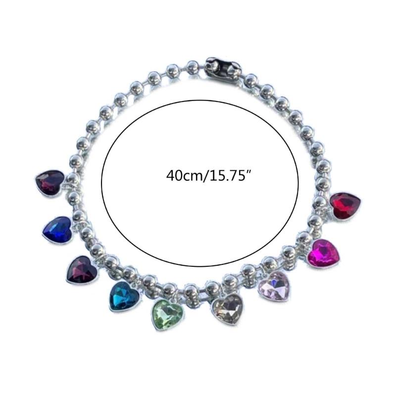 Bunte Herzperlen-Anhänger-Halskette Modische Herzperlen-Ketten-Choker-Halskette Damen Mädchen Geburtstag Valentinstag Geschenk