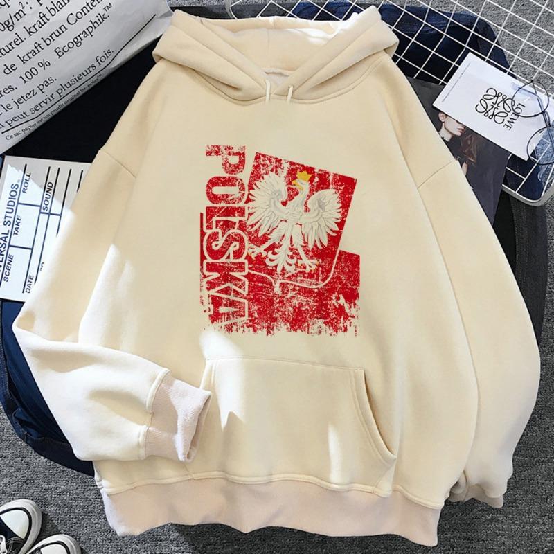 Polen Hoodie Muster moderner Stil Harajuku Manga jugendlich lustig Damen Trainingsanzüge Anime Manga trendig