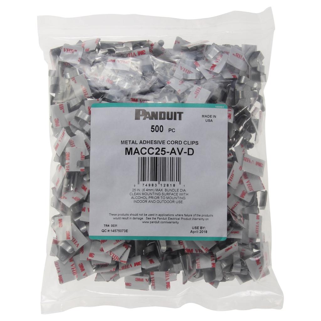 Panduit Fixtures VHB Adhesive Metal Cord Clips MACC25-AV-D