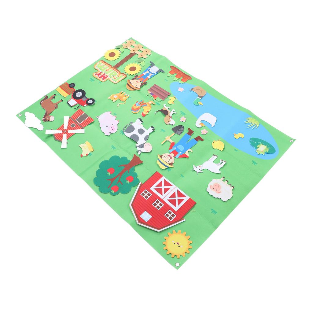 Farm Animals Felt Story Board Set Farmhouse Themed Storytelling Felt Board with 34pcs Accessories