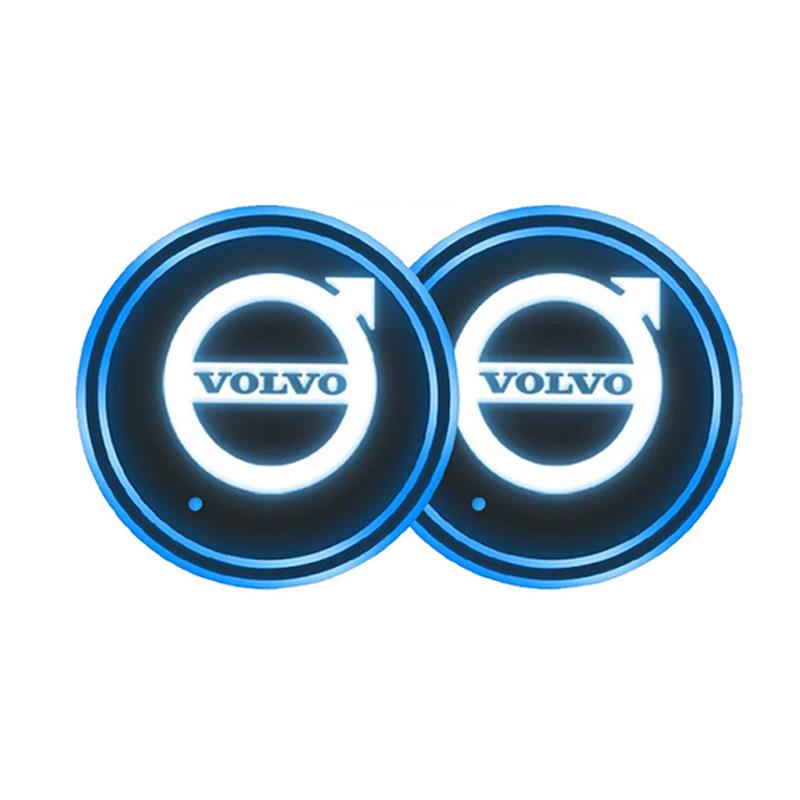 Luce LED per Portabicchieri Auto Sottobicchieri per Auto Bottiglia Luce d'Atmosfera Tappetini per Volvo V60 V40 XC90 XC40 S60 XC60 V70 S90 V90 Accessori