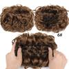 Synthetic Hair Bun Comb Clip In Messy Curly Chignon Elastic Band Scrunchies Hair Pieces Extension For Women Black Brown