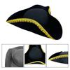 Caribbean Gold-Trimmed Pirate Hat for Halloween and Stage Performances