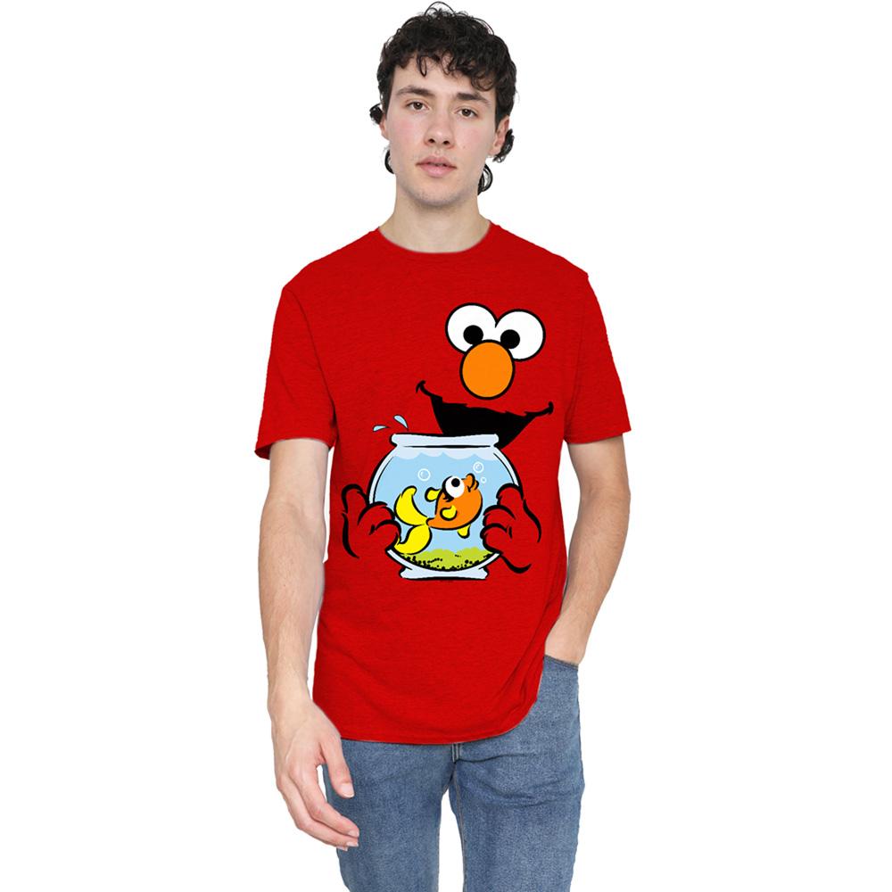 Sesame Street Unisex Adult Elmo & Dorothy Face Heather T-Shirt
