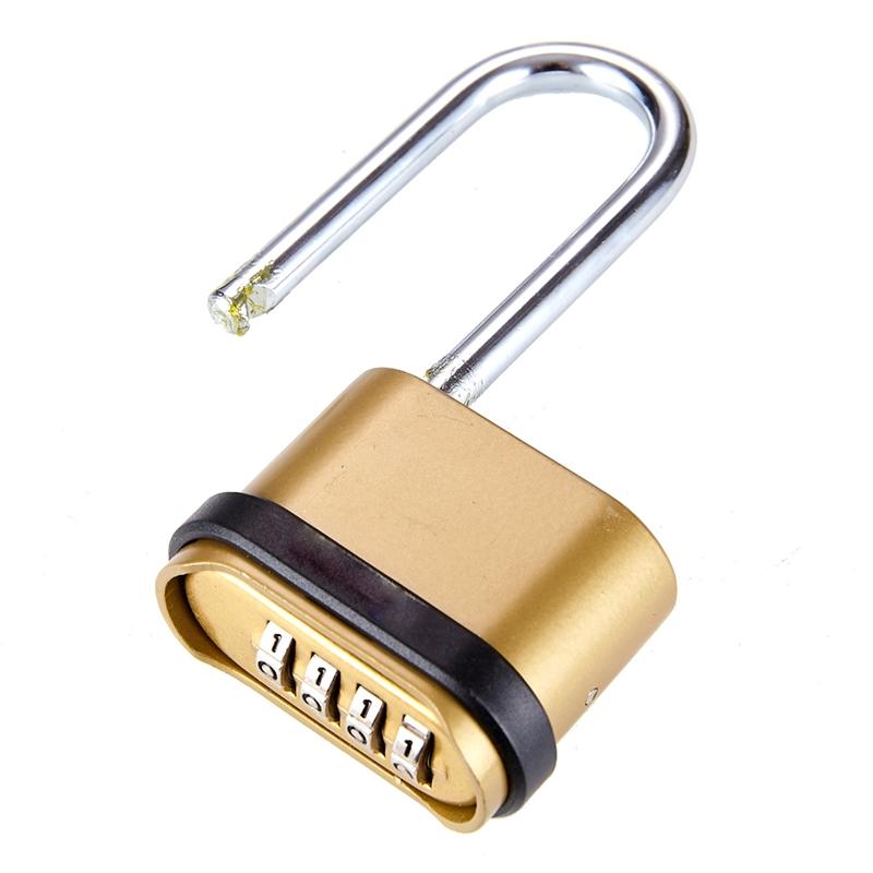 1 PCS Long Combination Lock Four Zinc Alloy All-Metal Long Hook Combination Lock 7