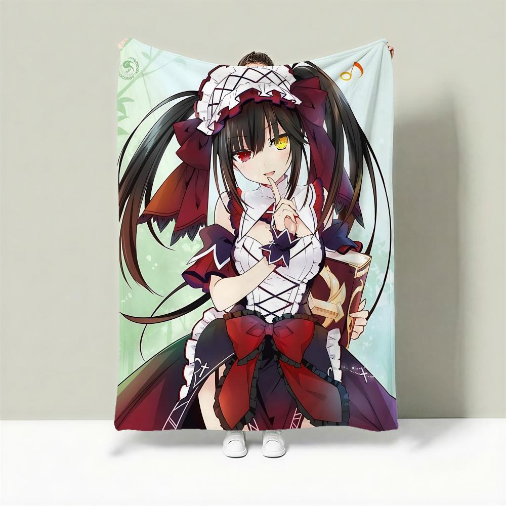 Anime D-Date A Live Throw Lightweight 240g Flannel Blanket Soft Skin-friendly for Summer Cooling