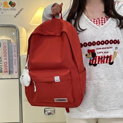 Students, High School Japanese Cute Backpack, Solid Color New Schoolbag, High-value Backpack for Female Primary School Students