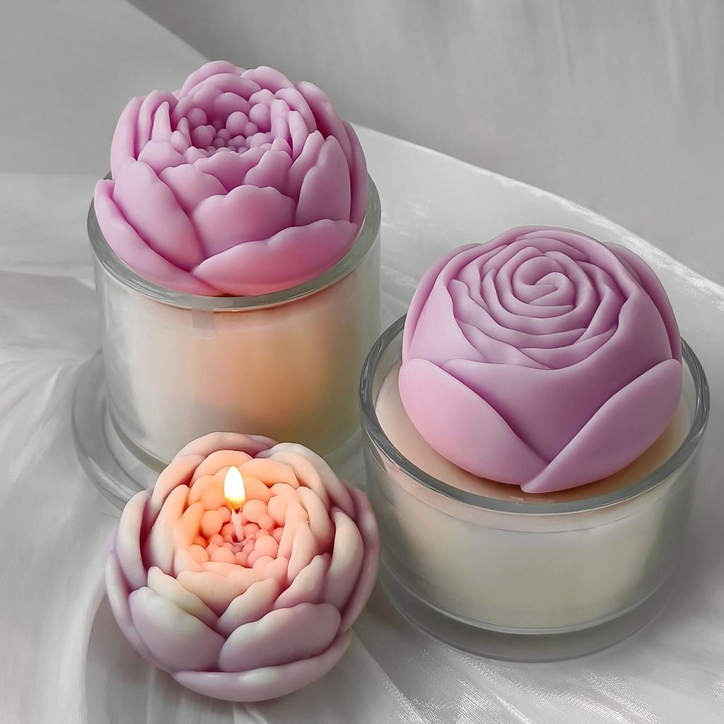 Homemade Candle and Artisanal Soap Mold Unique Flower Design Silicone Accessory Mold For Creative Candle And Soap