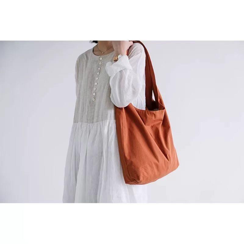 Japanese new shoulder cloth bag spring and summer cotton and linen literary Mori retro casual relaxation portable large-capacity cloth bag