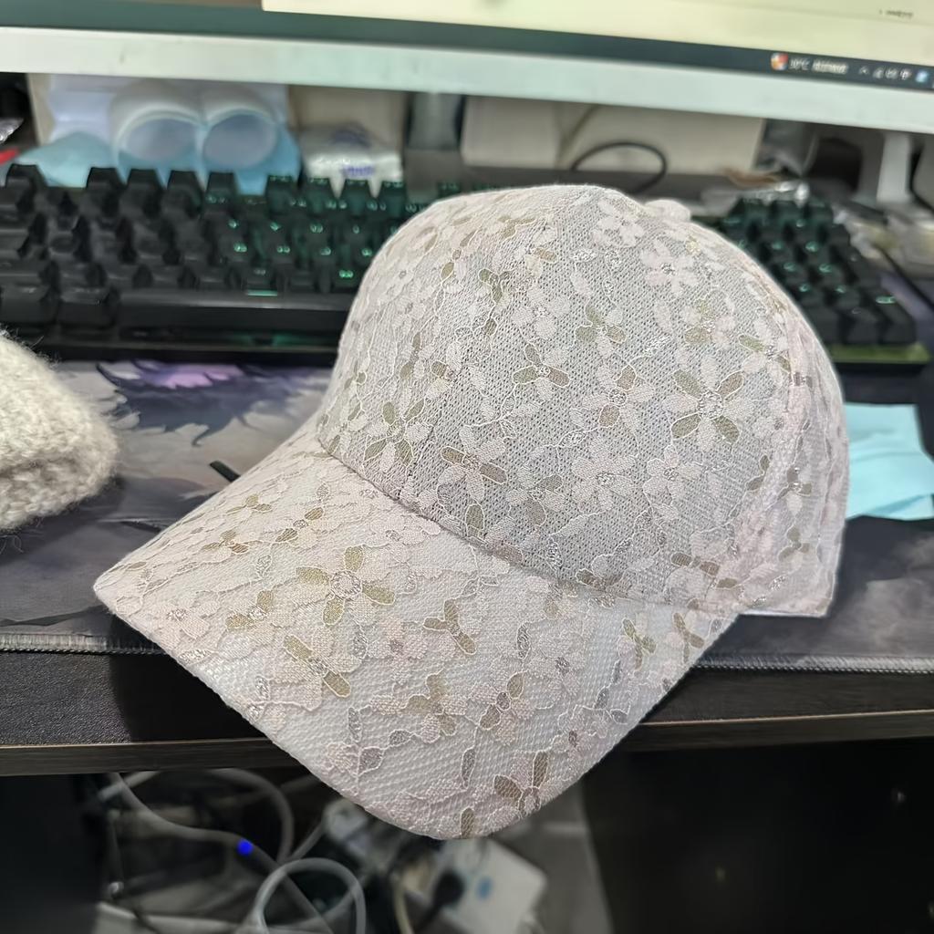 New Men'S And Women'S Lace Flower Baseball Cap, New Style Summer Breathable Soft Top Cap