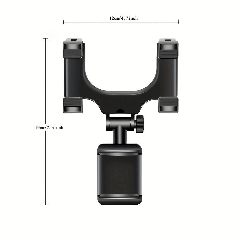 Universal Adjustable 360-Degree Rotating Car Rear View Mirror Mount Stand - GPS Navigation and Cell Phone Holder with Easy Installation