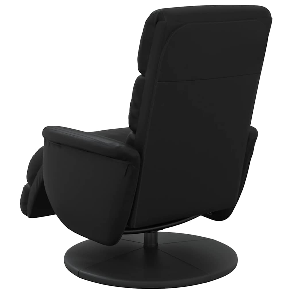 Relaxation Armchair with Footrest Black Faux Leather