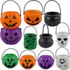 Halloween Süßigkeiteneimer Weiß Grün Lila Geist Kürbis Korb Kinder Mitgebsel Süßigkeitenhalter Trick or Treat Halloween Party Dekoration