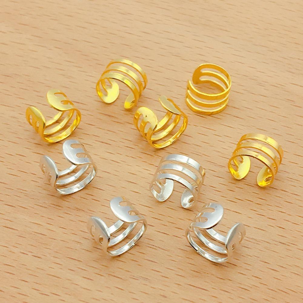 50pcs Charm Hair Braid Tubes Gold Hair Rings Hair Cuffs Clips Dreadlocks Beads African