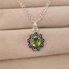 Green Peridot Gemstone 925 Sterling Silver Jewelry Stylish Pendant 1.37" Gift For Her CP-40-4
