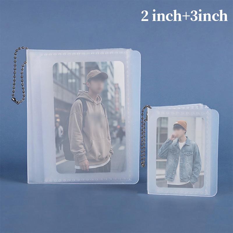 2/3inch Mini Photo Album Keychain Kpop Photo Card Holder Pockets ID Photo Idol Small Picture Storage Case PVC Binder Album Gifts