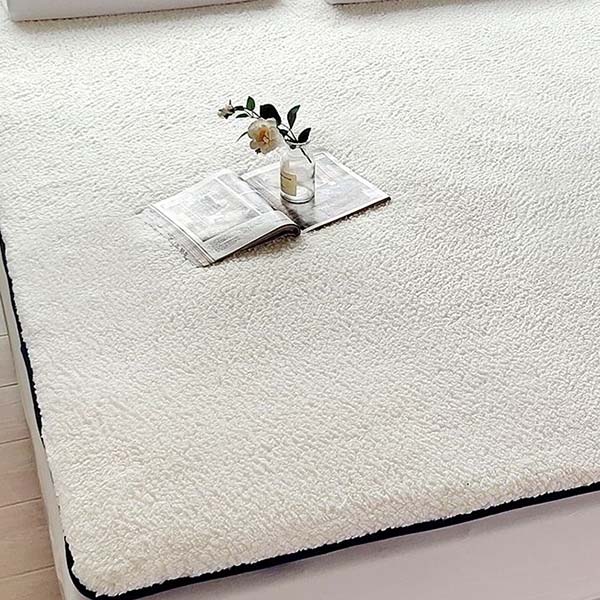 WTEMPO White Winter Cashmere Woolen Mattress Pads School Dormitories/Home Bed Single and Double Thickened Warm Soft Mattress Quilts