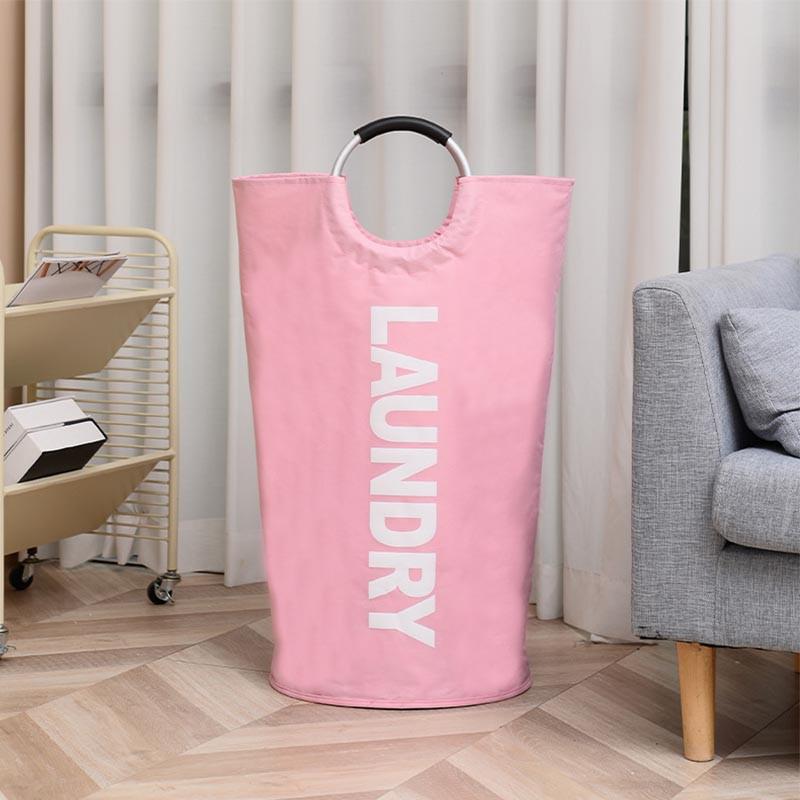 Foldable Large Oxford Cloth Laundry Basket - Washable, Portable, with Aluminum Handles