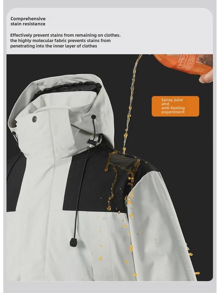 2024 Winter Winddichte 3-in-1-Outdoorjacke für Paare, Beitu Grau