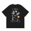 Casablanca Streetwear T-Shirt Men Women Loose Fit Short Sleeve Casual Tee High Street Style