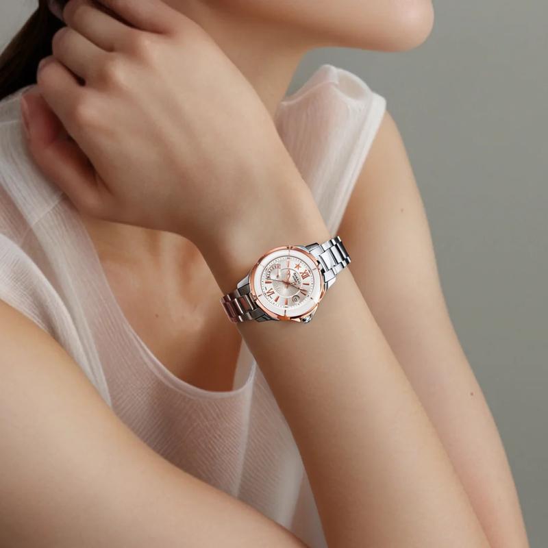 Casio SHEEN Simple Business Date Display Quartz Movement Stainless Steel Strap Japanese and Korean Watch Women's Watch Silver Dial SHE-4505SG-7ADR