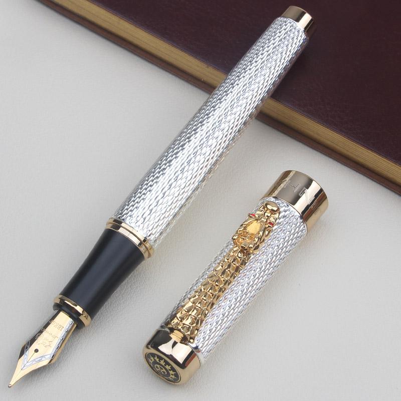 

JINHAO 1200 Роскошный Высококачественный Золотой Белый Жемчужный Цвет Дракона Деловая Офисная Ручка Роллерная Ручка Средний Размер Офис Бизнес