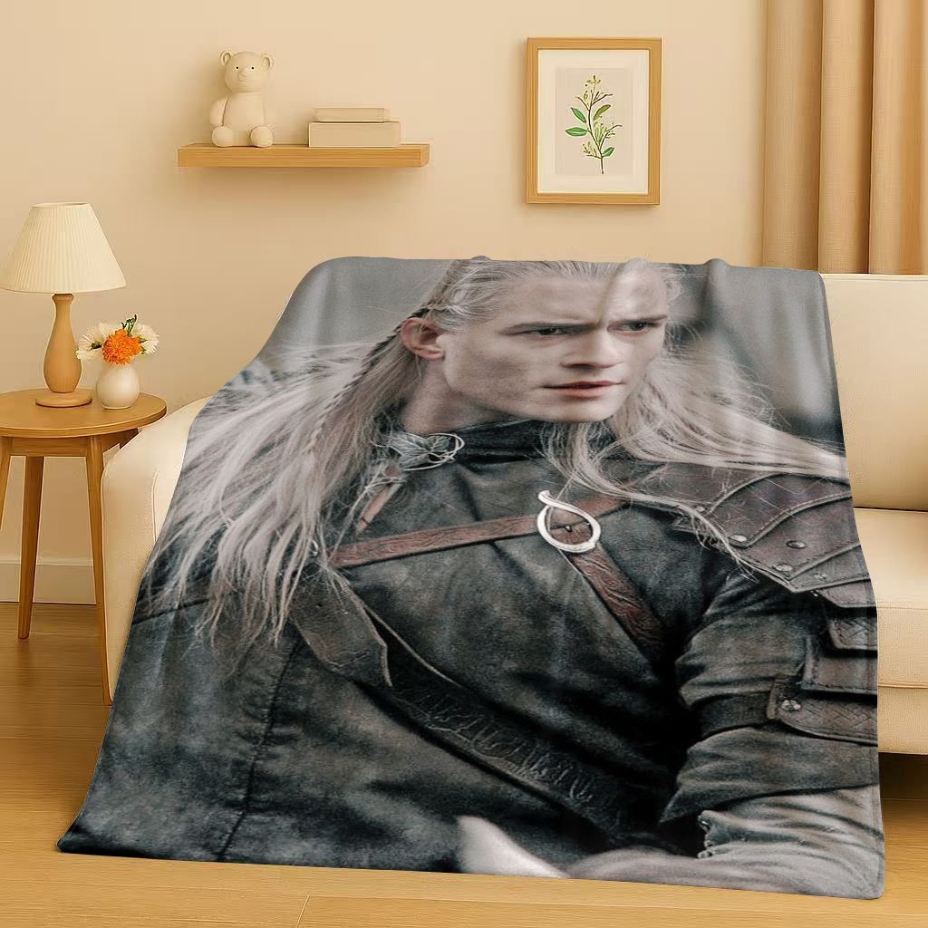 HD L-Lord of The Rings H-Hobbit Gandalf Legolas Flannel Blanket,Ultra Soft Warm Plush Throw for Home Bedroom Bed Sofa Cover