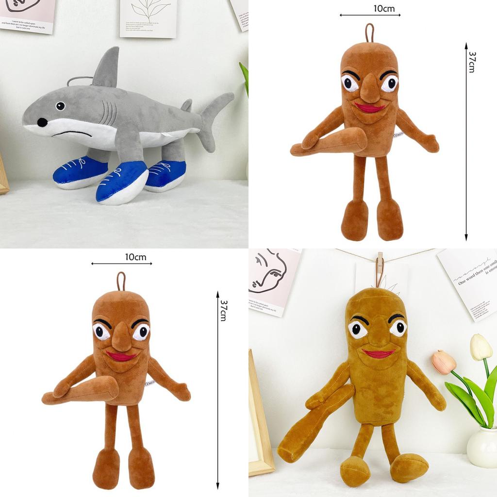 Soft Shark Stuffed Animal Plushie With Pp Cotton Filling Short Fur For Children