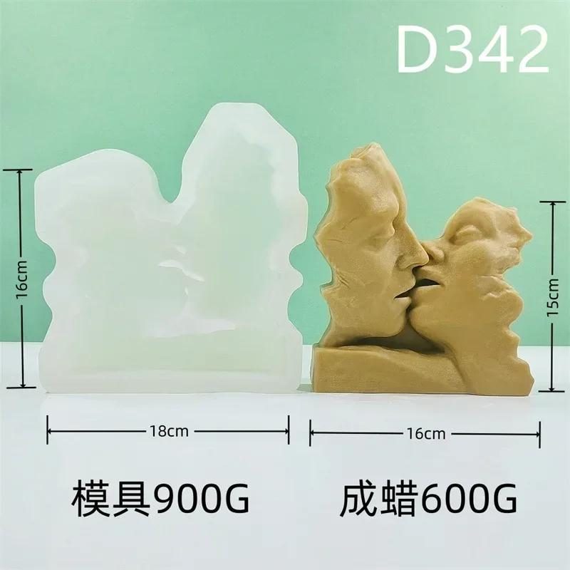 DIY Lovers Kiss Candle Silicone Mold Nordic Style Simple Face Kissing Sculpture Resin Gypsum Silicone Mold wedding decor