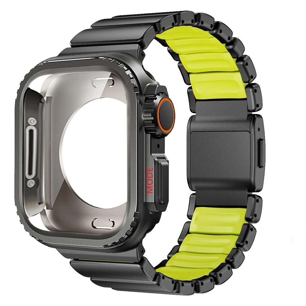 Titanium Strap+Metal Case for Apple Watch Band Ultra 3/2 49mm 46mm 45mm 44mm Alloy Shell Cover for Iwatch Series 11 10 9 8 7 SE3