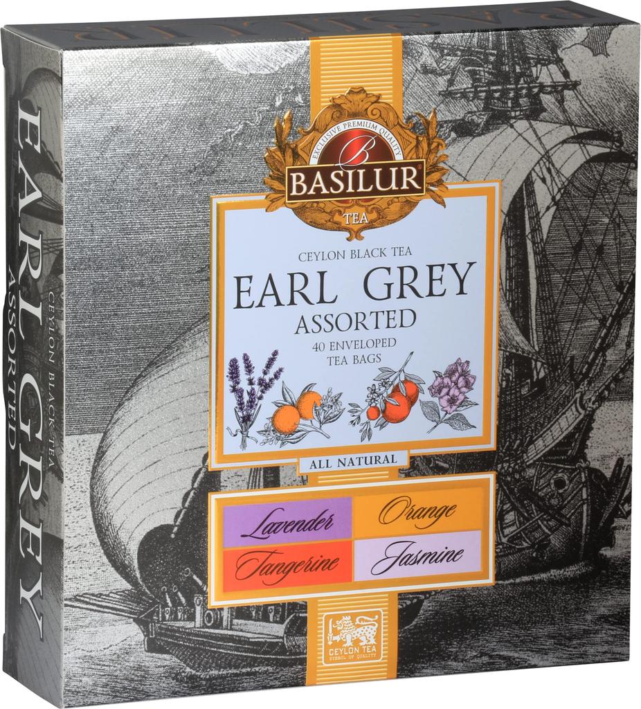 Basil Tea [Gift] Earl Grey Tea Assortment (40 Tea Bags) Individually Wrapped, Perfect for Year-End Gifts [72171]