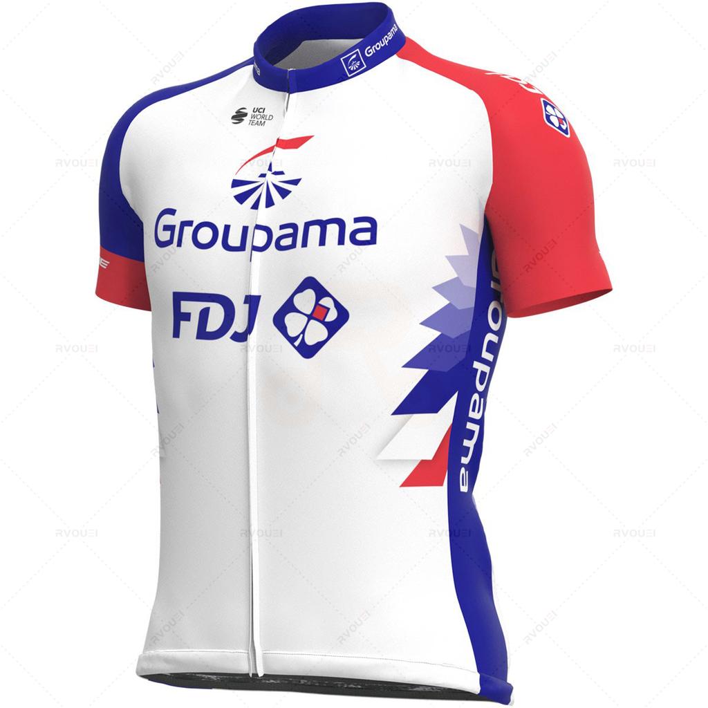 Cyklistické dresy 2026 Fdj Pánské cyklistické oblečení Letní krátký rukáv MTB Cyklistický oblek Oblečení na kolo Ropa Ciclismo Hombre
