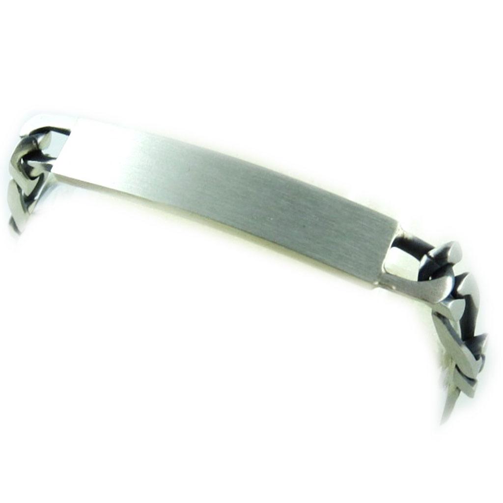 Altesse [L1732] - Aged Silver 'Identity' Bracelet 20 Cm 7 Mm