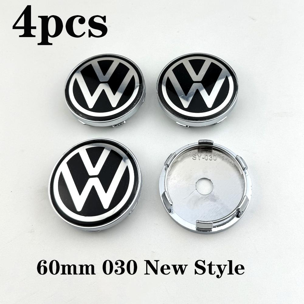 CGLWZ1 Cache-moyeux de roue de voiture 4pcs 60mm avec emblème pour Volkswagen VW Polo Golf-4 5 6 7 MK5 CC Tiguan Passat MK6 MK7 Acc