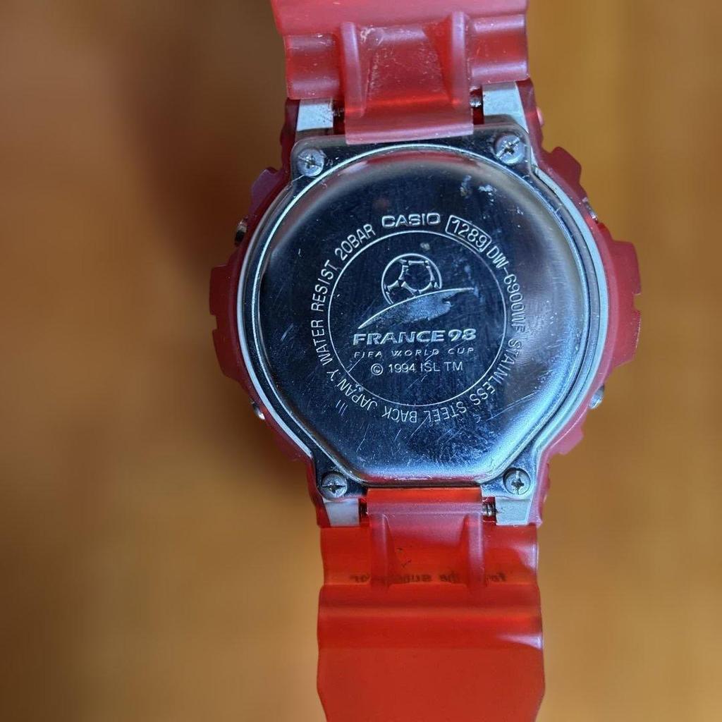 Used CASIO G-SHOCK DW-6900WF France World Cup Model Red Three Eyes