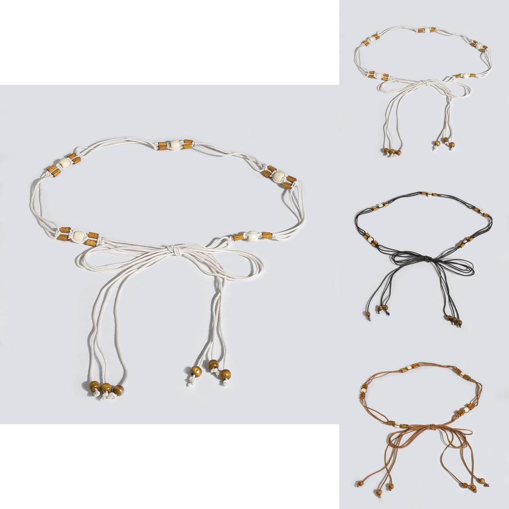 Bohemian Waist Rope Belt With Knotted Closure For Artisanal Ethnic Style Outfits