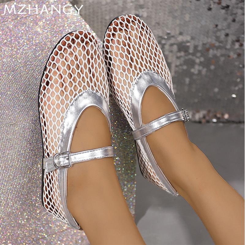 Pantofi Plați cu Plasă pentru Femei Sandale Toamnă Designer Pantofi Casual Noi Femei 2024 Tendință Pantofi de Gală Papuci Confortabili de Mers Mujer Zapatos