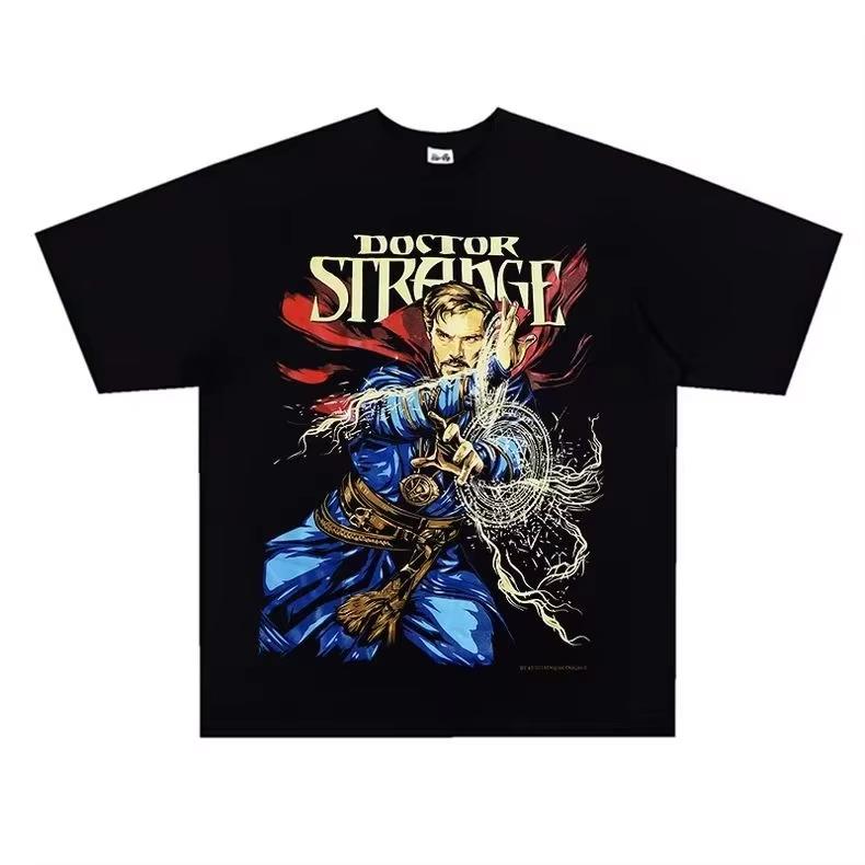 2026 Superhéroe Marvel Colección Tendencia Estadounidense Retro Camiseta De Manga Corta De Algodón Puro Para Hombres Y Mujeres