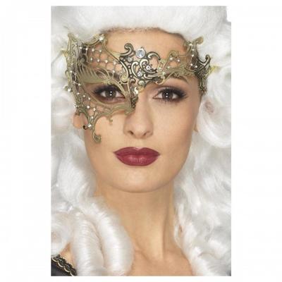 Smiffys Womens/Ladies Deluxe Filigree Metal Half Eye Mask