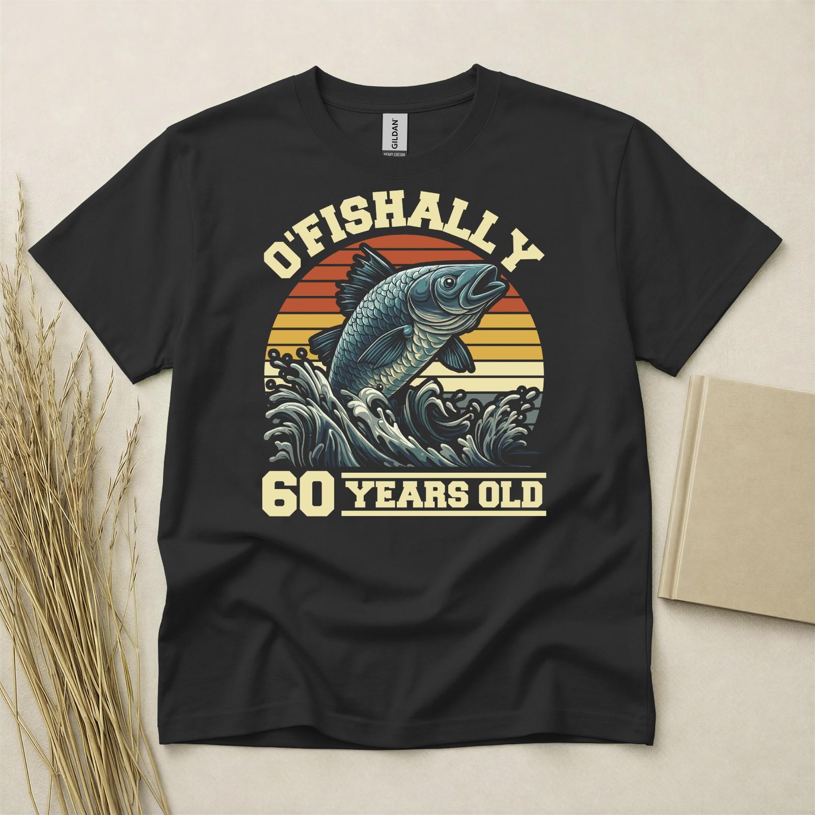 60th Birthday T Shirt Born In 1966 Gift 60 Year Old T-Shirt Ofishally Sixty Fish S
