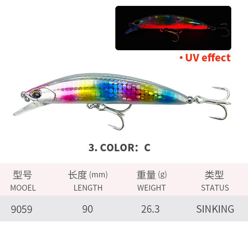 ABS Lure Fishing Bait Long-Cast Sinking Minnow Artificial Hard Bait 263g/90mm Freshwater Sea Shore Fishing Snakehead