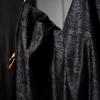 50x133cm Schwarze Spinnenlilie 3D Geprägter Texturierter Jacquardstoff für DIY Handgemachte Anzüge und Designer Jackenstoff
