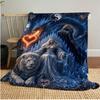 Wolf Plush Blanket Soft Comfortable All Seasons Perfect Sofa Office Naps Outdoor Travel Makes Great Gift