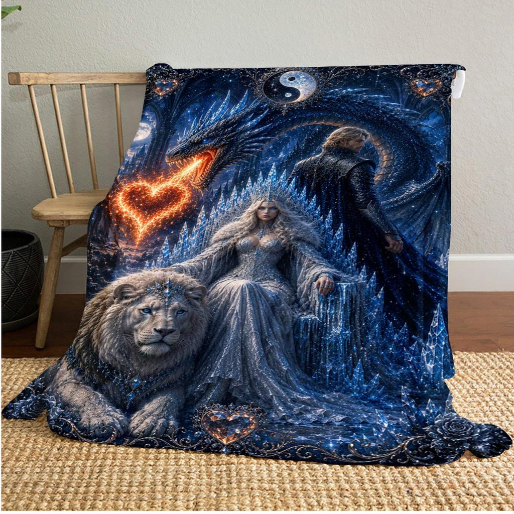 Wolf Plush Blanket Soft Comfortable All Seasons Perfect Sofa Office Naps Outdoor Travel Makes Great Gift