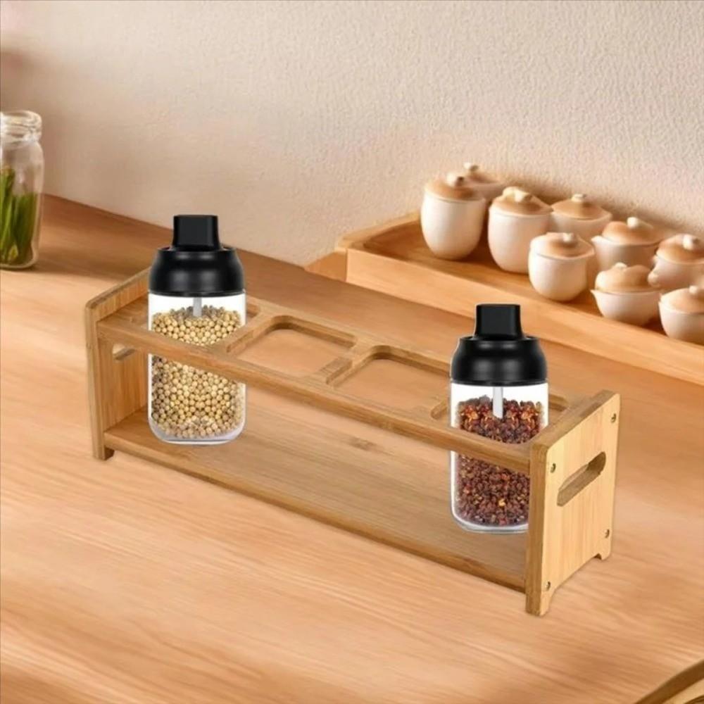 4-hole Stand Glass Oil Bottle Rack Anti-Slip Kitchen Storage Shelf  Restaurant Use