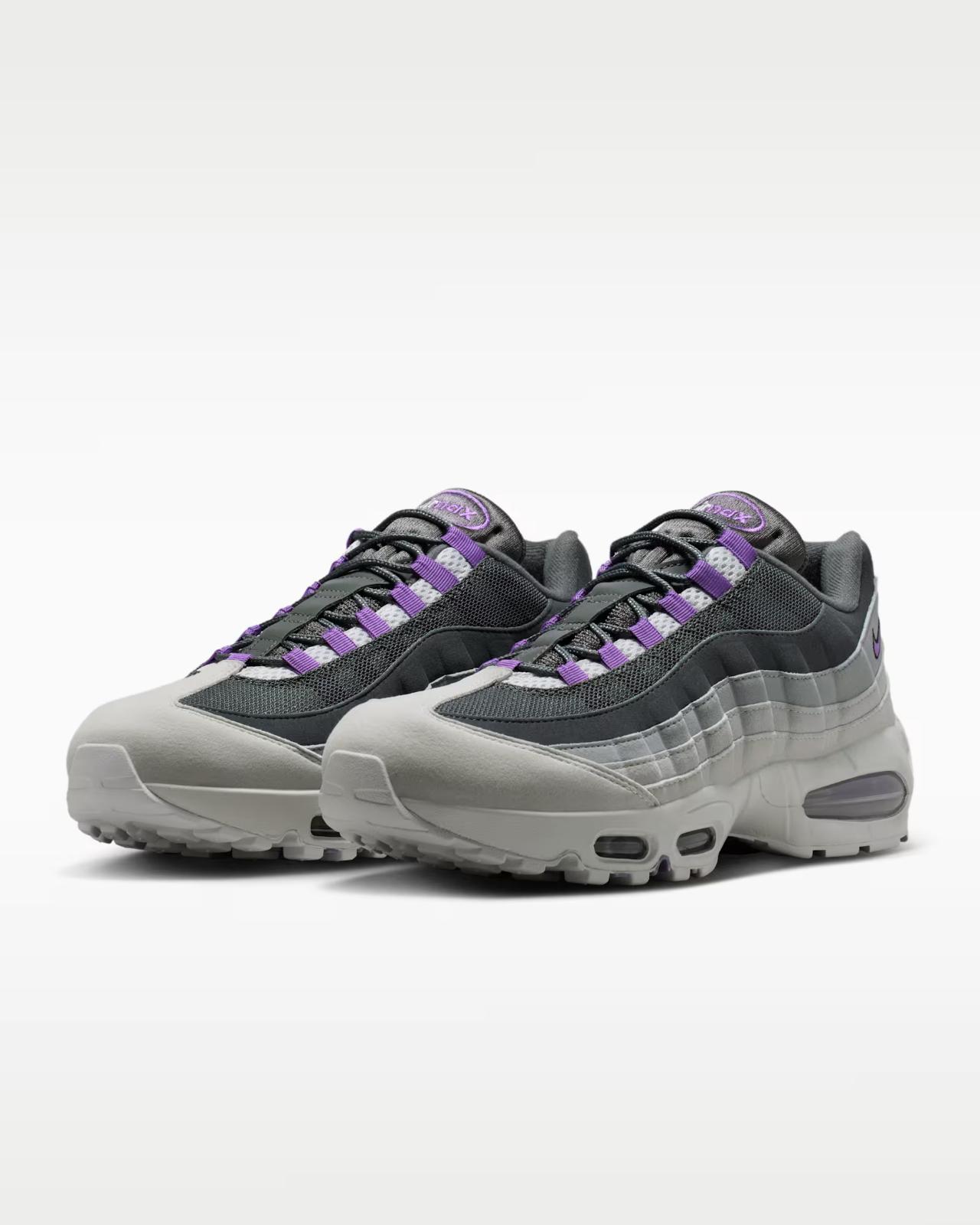 HM4740-012 Nike Air Max 95 Big Bubble Photon Dust/Bright Violet (Мужской) 7.5