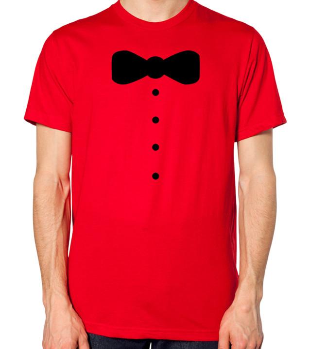 Fake Bow Tie Unisex T-Shirt Fancy Dress Top 4XL