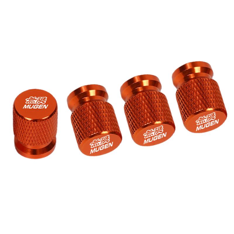 4pcs Car CNC Aluminum Tire Valve Air Port Stem Cover Caps For Honda Mugen Power Civic Accord CRV Hrv Fit Jazz Accessories